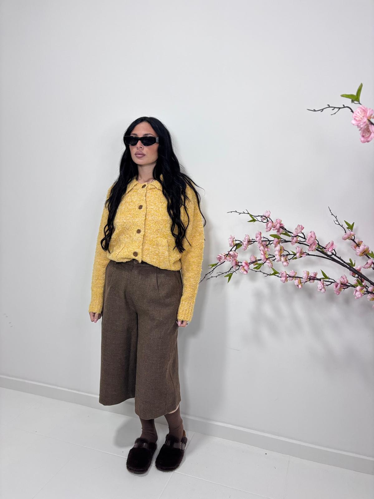 Cardigan giallo (taglia unica)