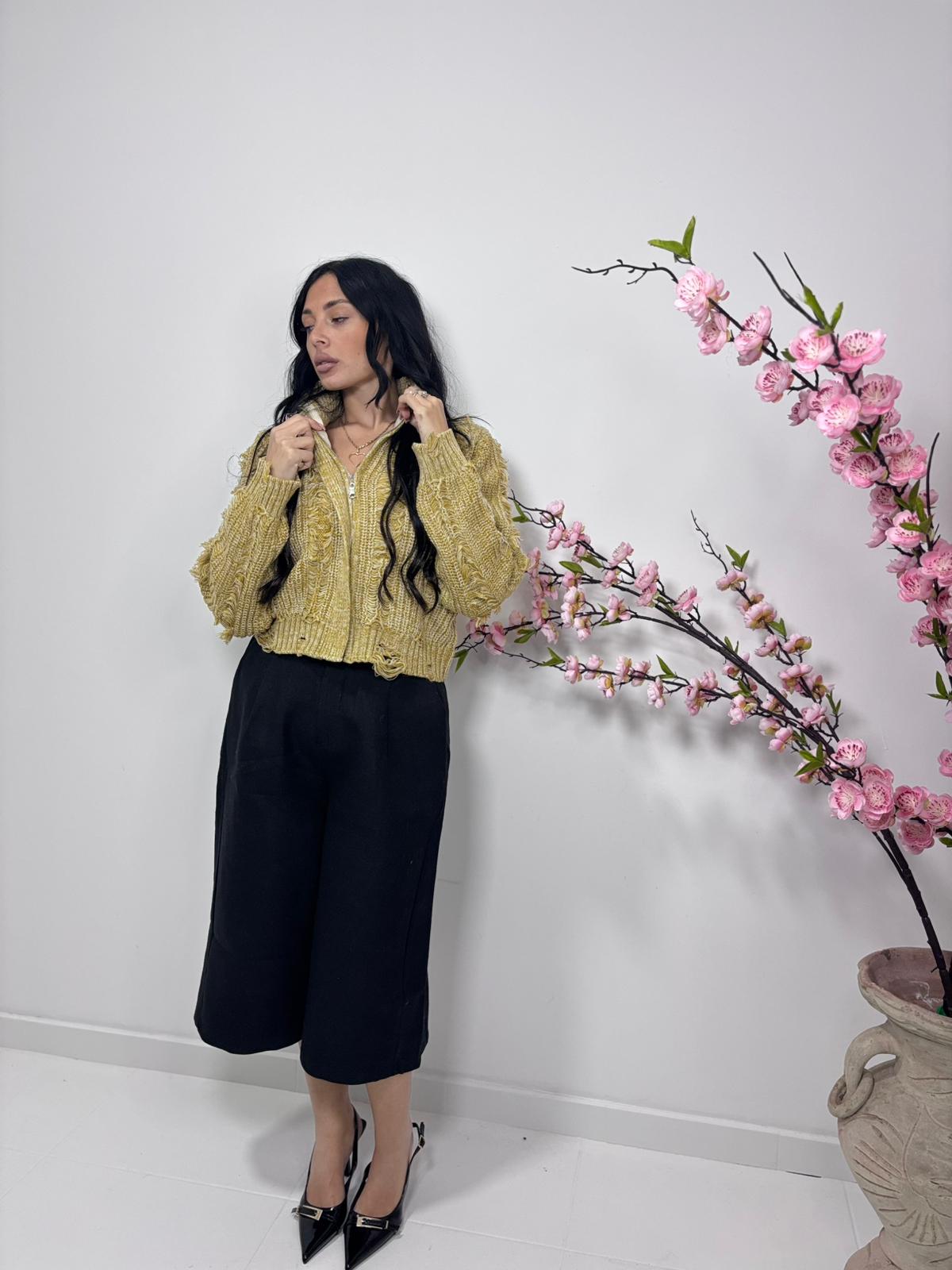 Bermuda wide leg neri eleganti