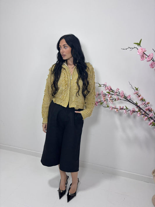 Bermuda wide leg neri eleganti