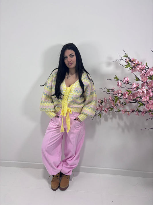 Cardigan Oversize Multicolore Pastello (taglia unica)