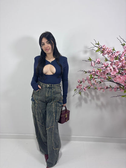 Jeans Wide Leg Cargo