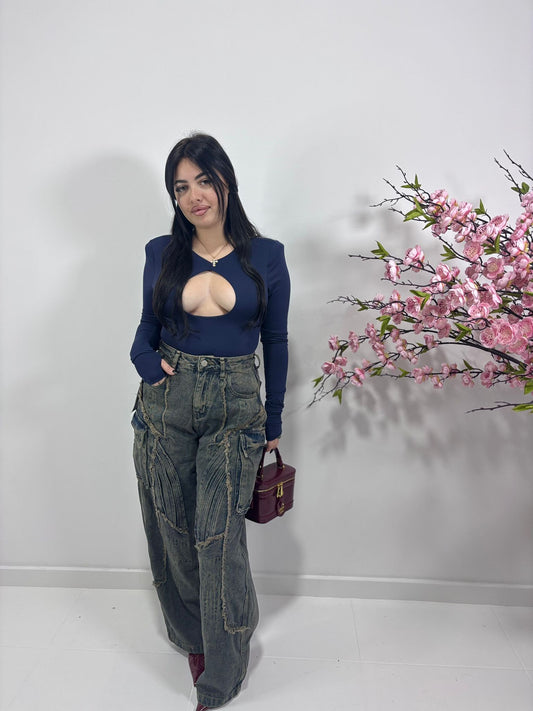 Jeans Wide Leg Cargo